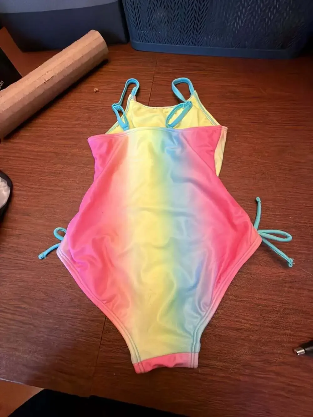 Cat & Jack Girls‎ Rainbow Ombre One-Piece Swimsuit Size S (6/7)